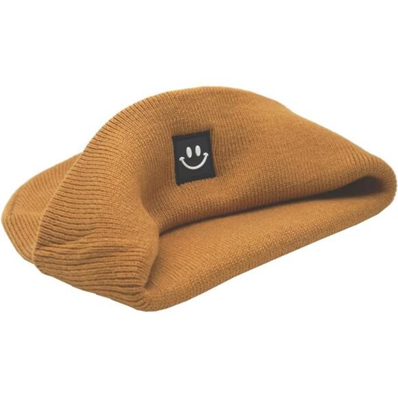 Unisex Brown Knit Beanie Warm and Fashionable Headwear Hat Cap for Men and Women - Picture 3 of 4